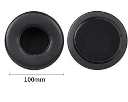 Universele ronde stereokoptelefoonhoes, schuimhoes, oorkappen, vervangingsaccessoires voor hoofdtelefoons-zwart 100mm