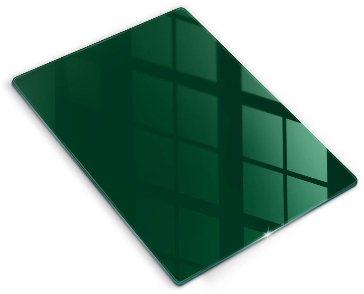 Wallfluent Glazen Snijplanken - Groente Snijplanken Glas - 40 cm x 52 cm - Donkergroen Snijplanken van Glas - Glazen Hakplank - Design Glazen Snijplank Keuken - Antislip Glazen Serveerplank