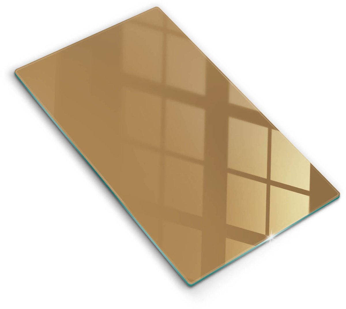 Wallfluent Glazen Snijplanken - Beige Snijplanken Glas - 30 cm x 52 cm - Donkerbeige Snijplanken van Glas - Glazen Snijplank - Snijplank van Glas met Print - Antislip Keuken Snijplank Glas
