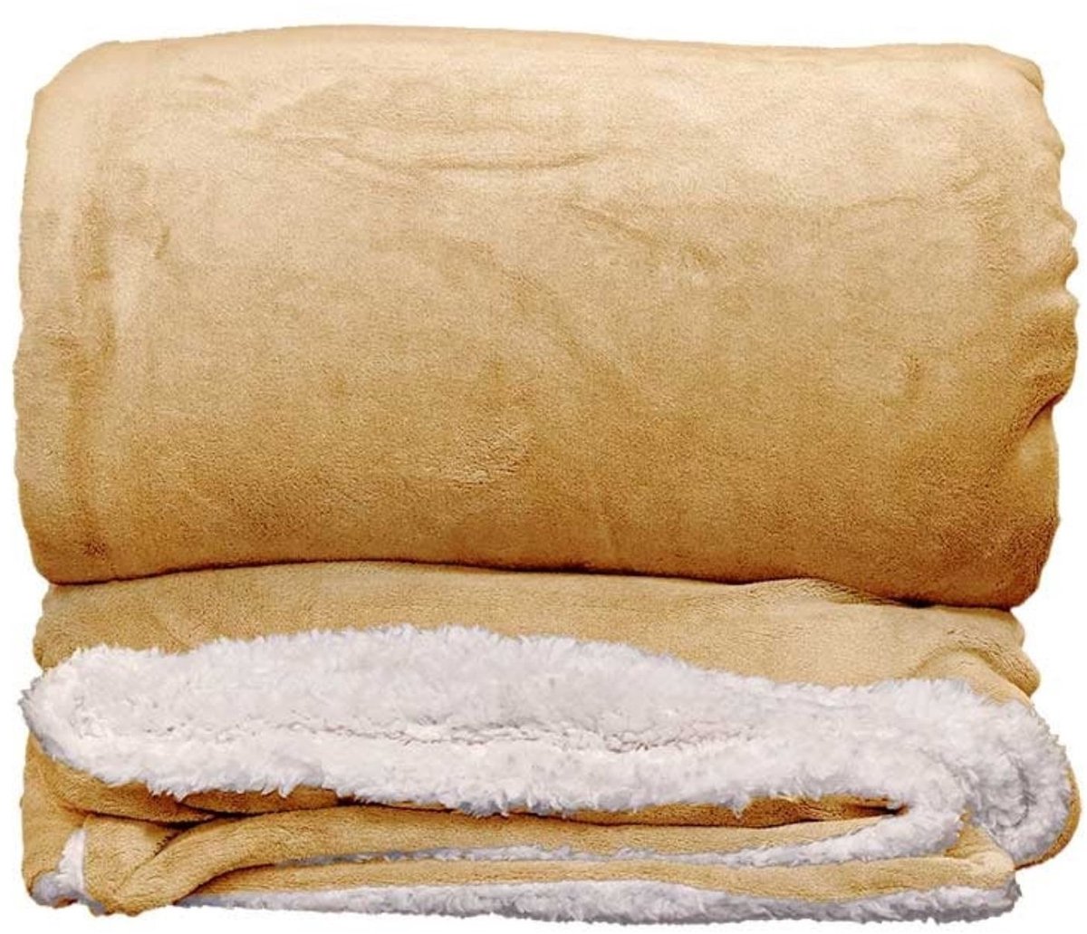 Unique Living Plaid - Fleece Deken - Lars XL - 220x240cm - Latte