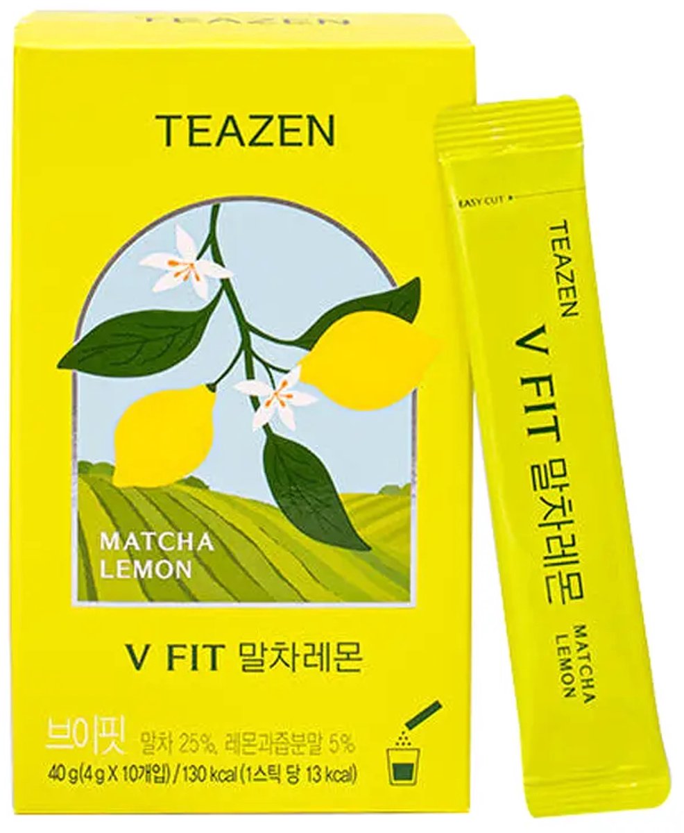 TEAZEN Koreaanse Kombucha Matcha Lemon V-Fit - energie & darmgezondheid - 15 calorieën