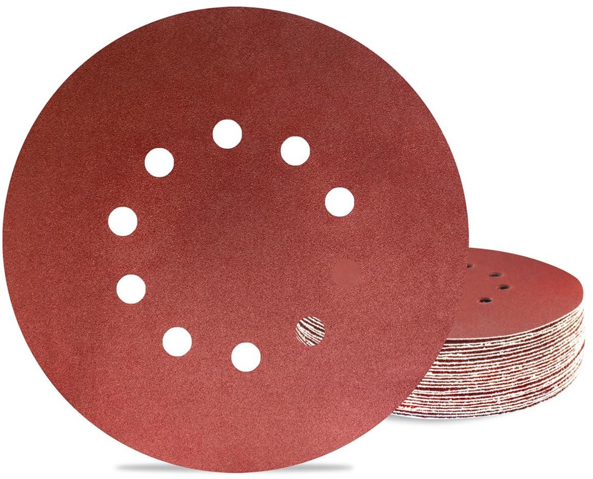 Allecto plus - Schuurpapier klittenband 225 stuks P240 korrelgrootte - rond schuurpapier voor gipsplaten - excentrische schuurmachine - schuurgiraf