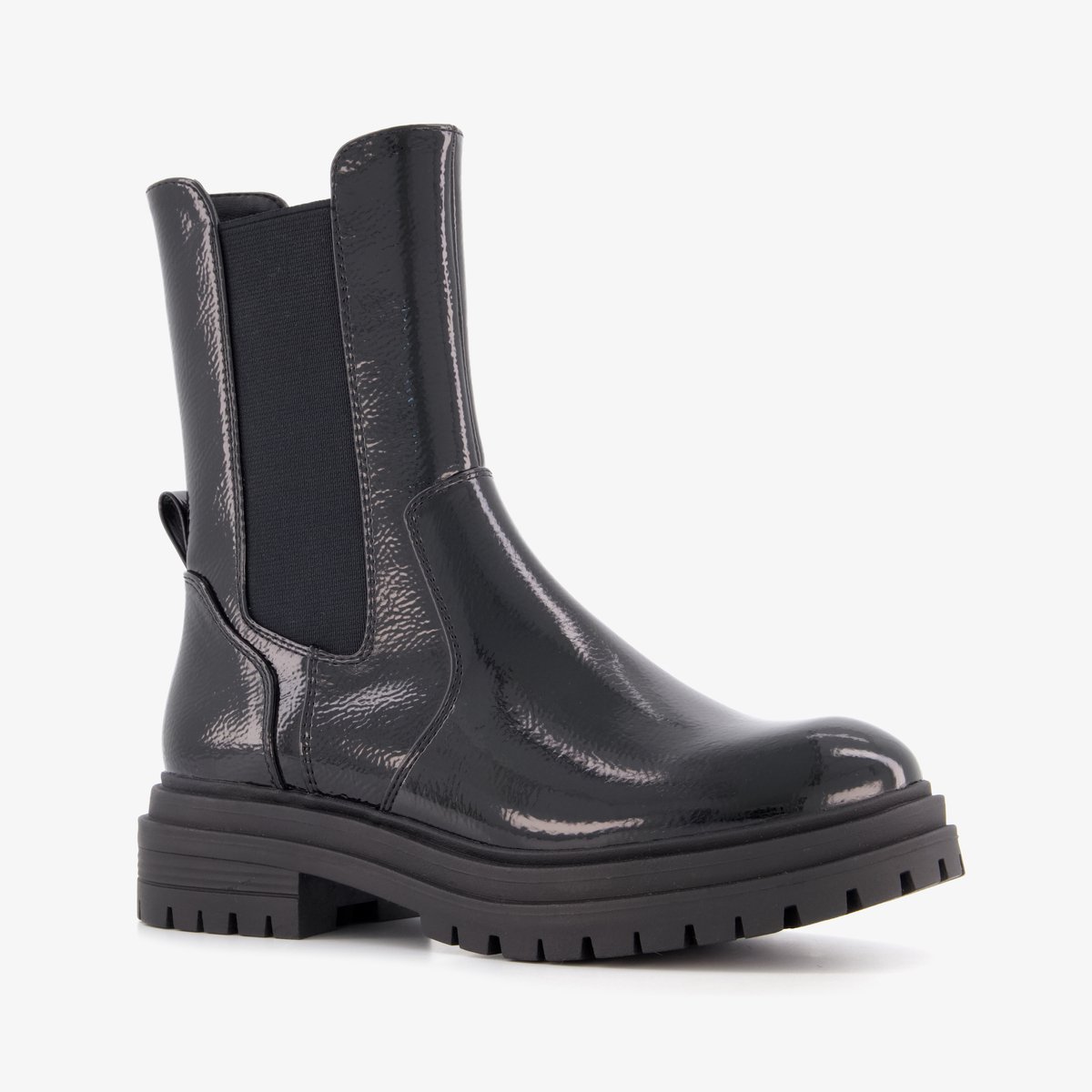 Blue Box dames lak Chelsea boots zwart - Maat 39