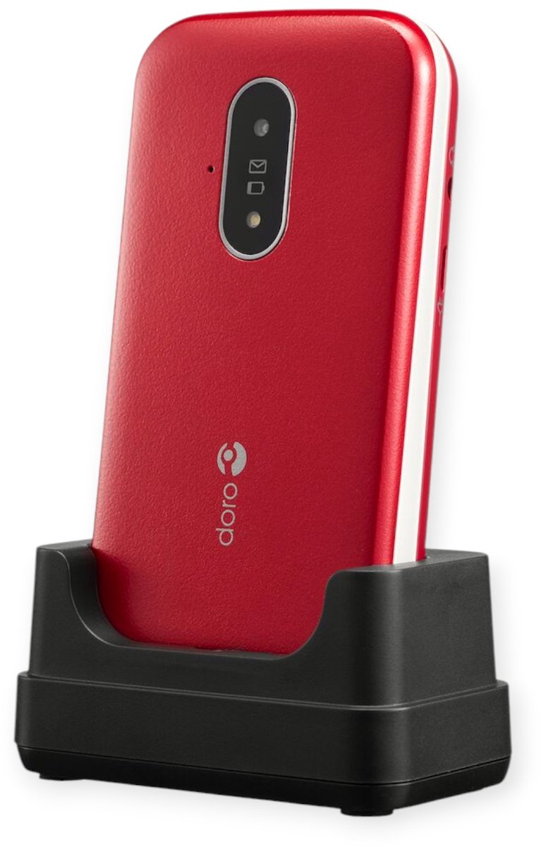 Doro 6820 - 4G Eenvoudige Klaptelefoon voor senioren (Rood-Wit)