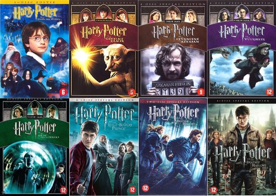 Harry Potter - compleet als 8 aparte S.E. dvd's ( 15 discs )