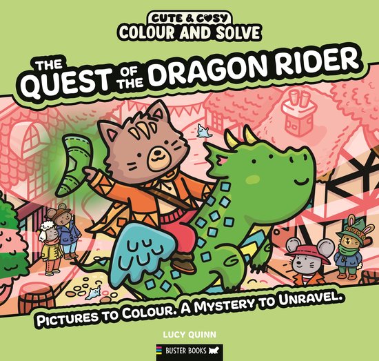 Cute & Cosy- Colour and Solve: The Quest of the Dragon Rider - cover