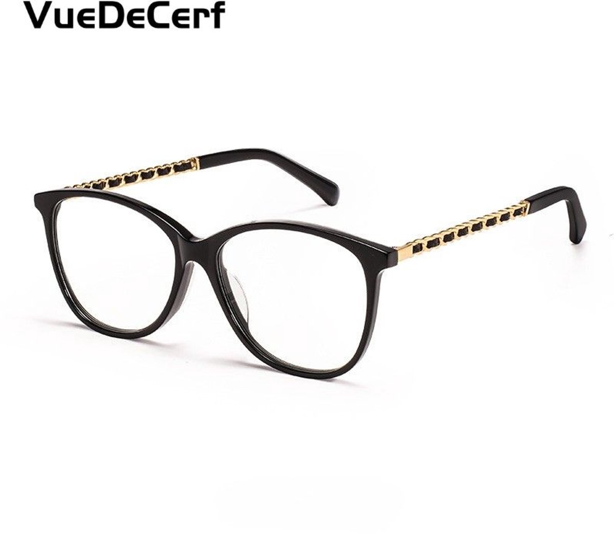 VueDeCerf Blauwlichtbril Dames – Modieuze Bril met Gouden Details – Bescherming Tegen Schermstraling & Vermoeide Ogen