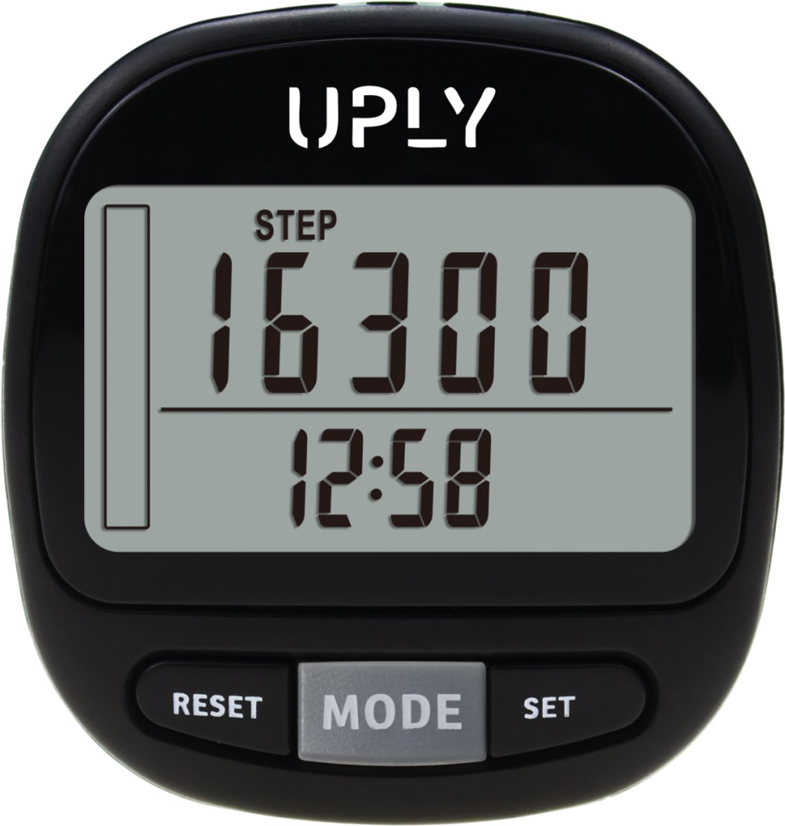 Uply Stappenteller met Clip & Draagkoord – 3D Sensor – Broekzak Pedometer – Inclusief Batterij – Zwart