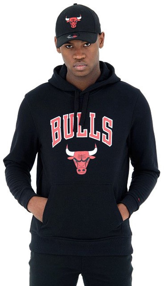 New Era Nba Regular Chicago Bulls Hoodie M Man Zwart