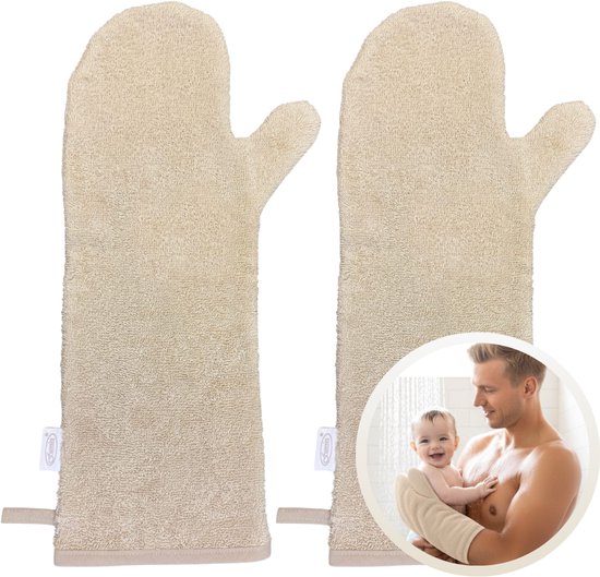 Funnies Washandjes Baby 2-pack Cream - Babywashandjes