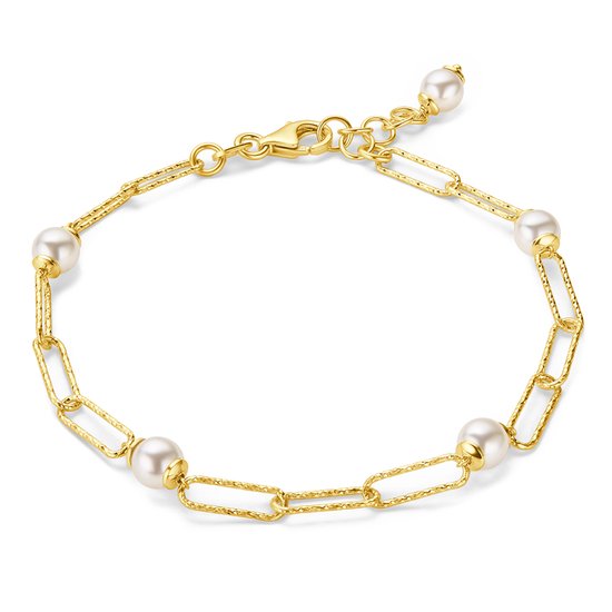 Bracelet Miore couleur or rose pour femme avec perles Swarovski en Argent 925 - Plaqué or 18 carats - Bracelet hypoallergénique - Cerceaux artisanales - Fabriqué en Italie