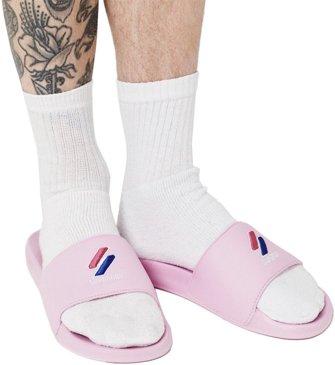 Superdry Code Essential Pool Slippers Man Roze