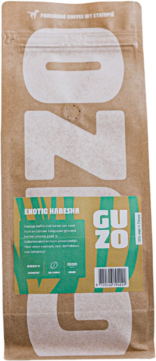 GUZO Coffee 1000 gram Exotic Habesha koffiebonen - 100% Made in Ethiopia