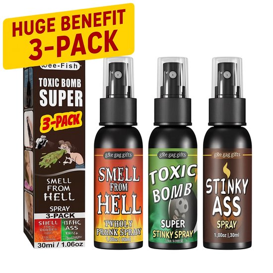 Fart Spray - 3 Pack - Poep Spray - Stink Spray - Stinkbommen - Fart Bomb - Stink Bom - Extreme Stank - Scheet Spray - Grappige Cadeaus - Fopartikel & Prank - Voordeelverpakking