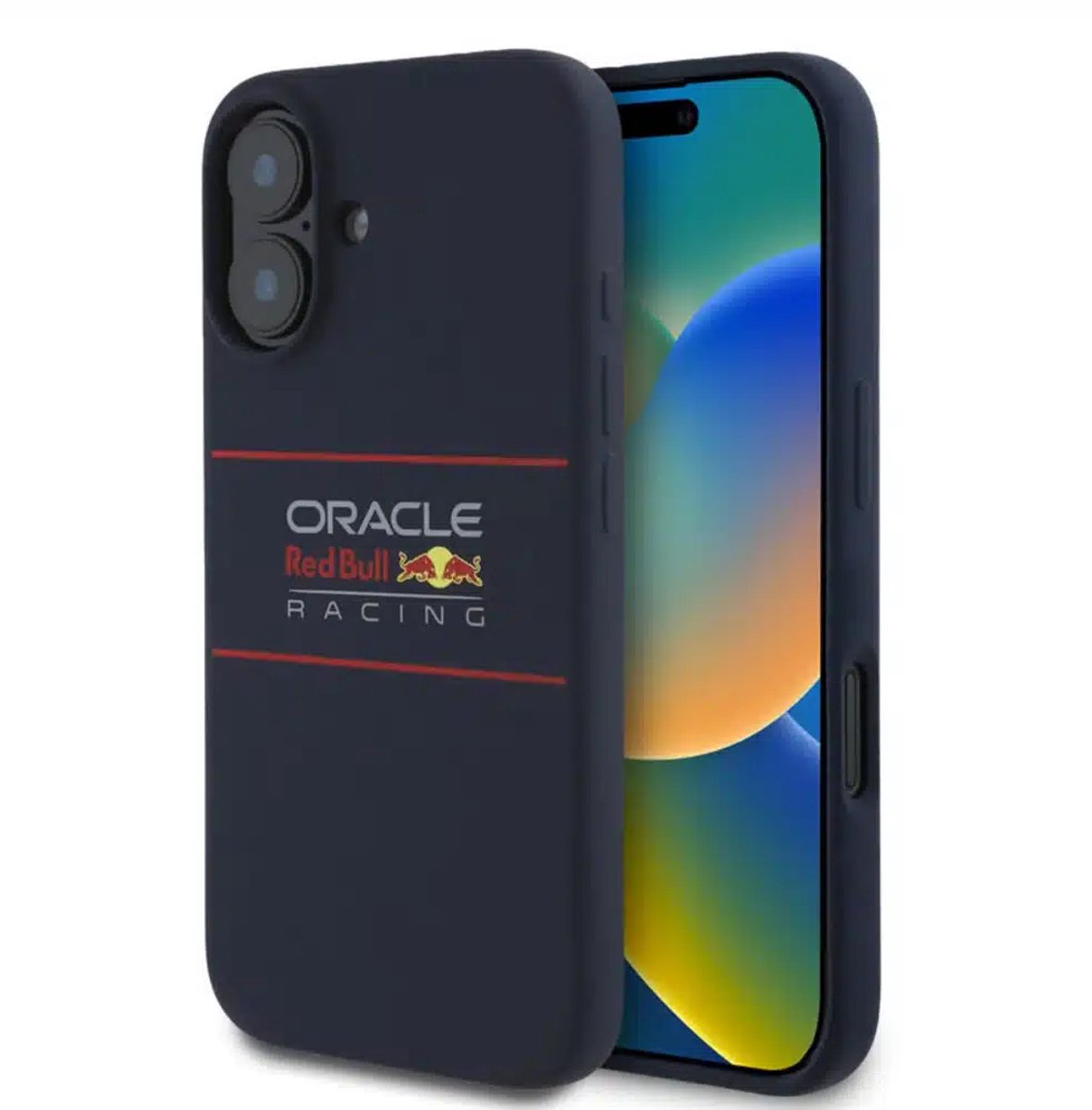 Red Bull Siliconen Hoesje Geschikt voor iPhone 16 – Navy – MagSafe Compatibel – Flexibel & Schokbestendig