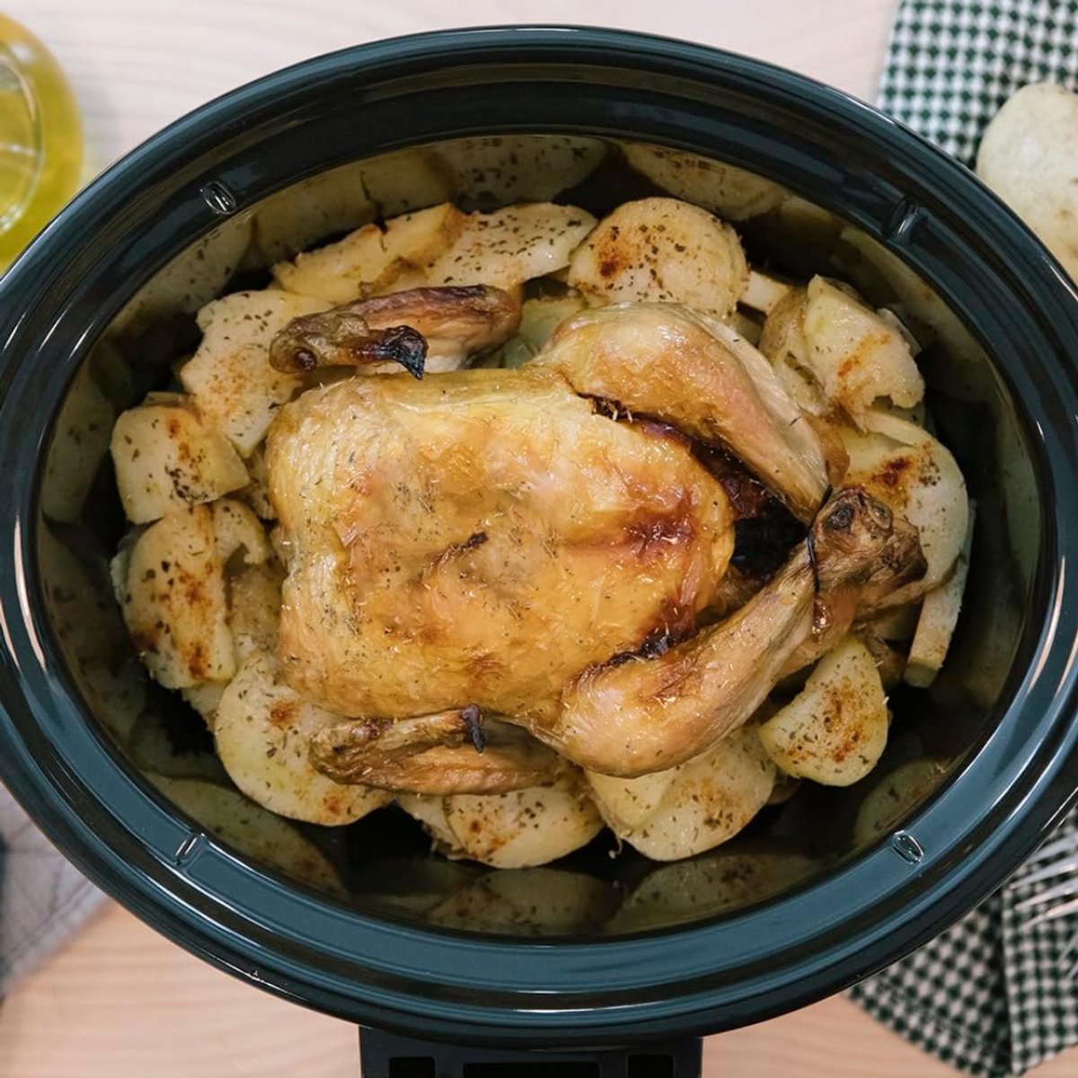SCH® Slowcooker met timer - Slowcooker - Crockpot - Zwart - 31cm x 25cm x 40cm – foto 4