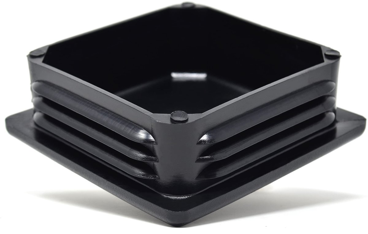 4x Vierkante Buisstoppen - Lamellenstoppen 70x70 mm - Voor Binnenmaat 62-66 mm