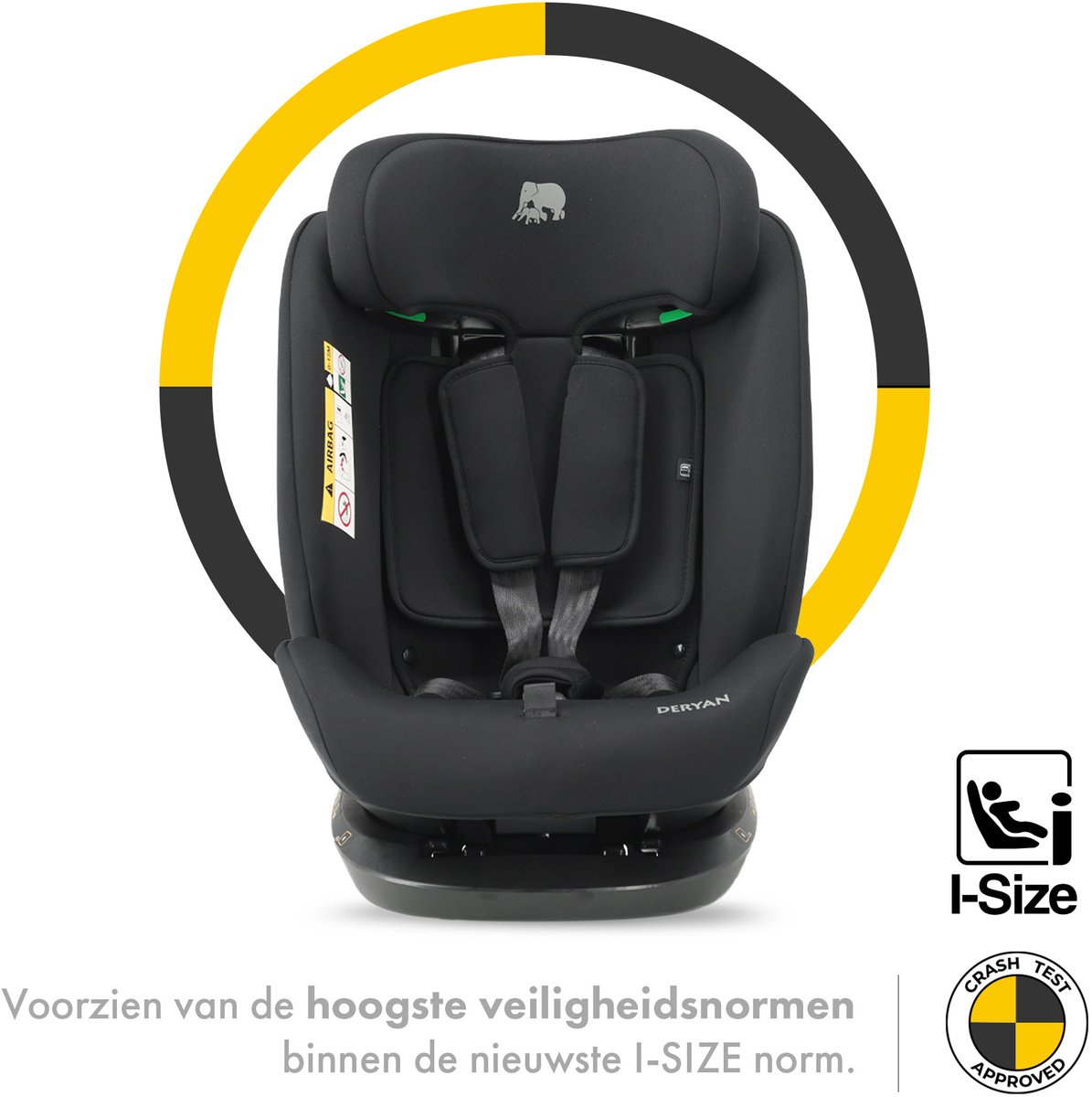 Deryan Clyde I-Size Autostoel - 40 tot 150 cm - Groep 0+/1/2/3 - Zwart – foto 6