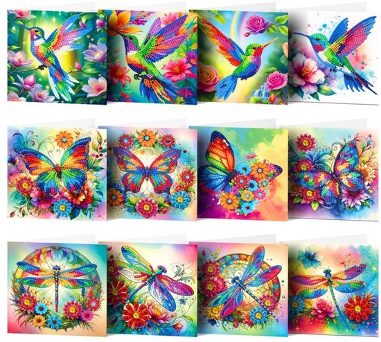 Diamond Painting | Wenskaarten - 6 stuks - Diamond Paradijs