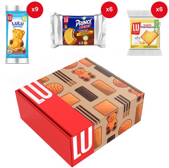 LU Festival koekjesdoos - Prince Pocket, Véritable Petit Beurre en Lulu Choco Beertjes - 660g