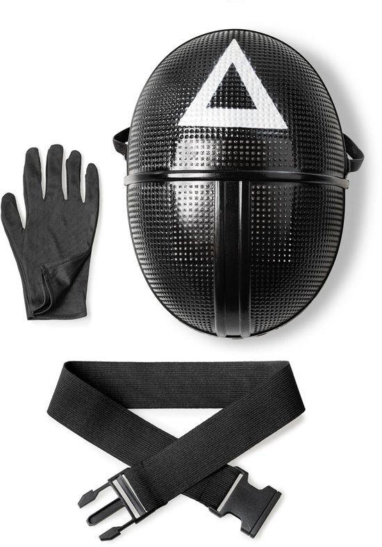 Costume de jeu rouge – Combinaison rouge avec masque, Gants et Riem – Halloween – Taille S