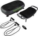 Tunturi cardio fit trilplaat met zitting, weerstandsbanden en afstandsbediening.