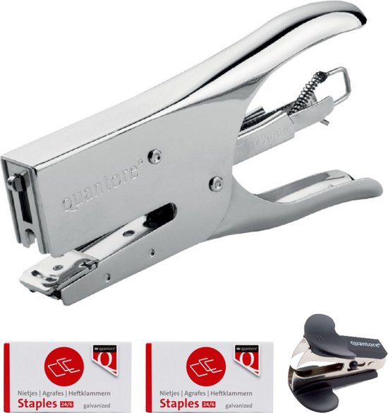 Easy4Office Niettang 24/6 + 2 doosjes nieten + ontnieter zwart