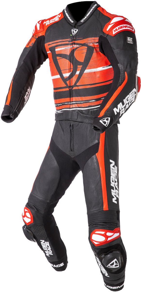 MUGENRACE RC-Max Due Zwart Wit Rood Geperforeerd 2-Delig Motorpak - Racepak