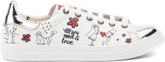 GOBY - Bride and Gloom - Baskets pour femmes - Sneaker - Baskets femme - Baskets femme - Haute qualité - Fait main - Mariée et marié White - Taille 40