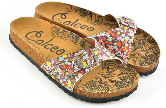 GOBY - Fleurs - Slippers - Sandales pour femmes - Haute qualité - Fait main - Taille 40