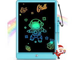 Funlab Tekentablet voor Kinderen - 10 Inch - Met Stickervel - Tekenbord met LCD Scherm - Teken Tablet Kids - Grafische Tablet - Leren Tekenen - Blauw