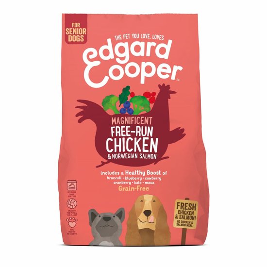 Edgard & Cooper Free-Run Chicken Senior Kip&Zalm&Broccoli - Hondenvoer - 2.5 kg Graanvrij