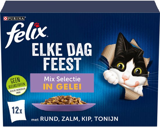 Felix Elke Dag Feest Mix Selectie in Gelei 7+ Jaar - 12 x 85 gr