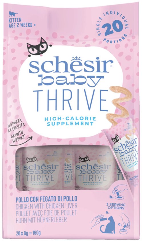 Schesir Baby Thrive Kitten Kip - 8 x 20 x 8 gr - Voordeelverpakking