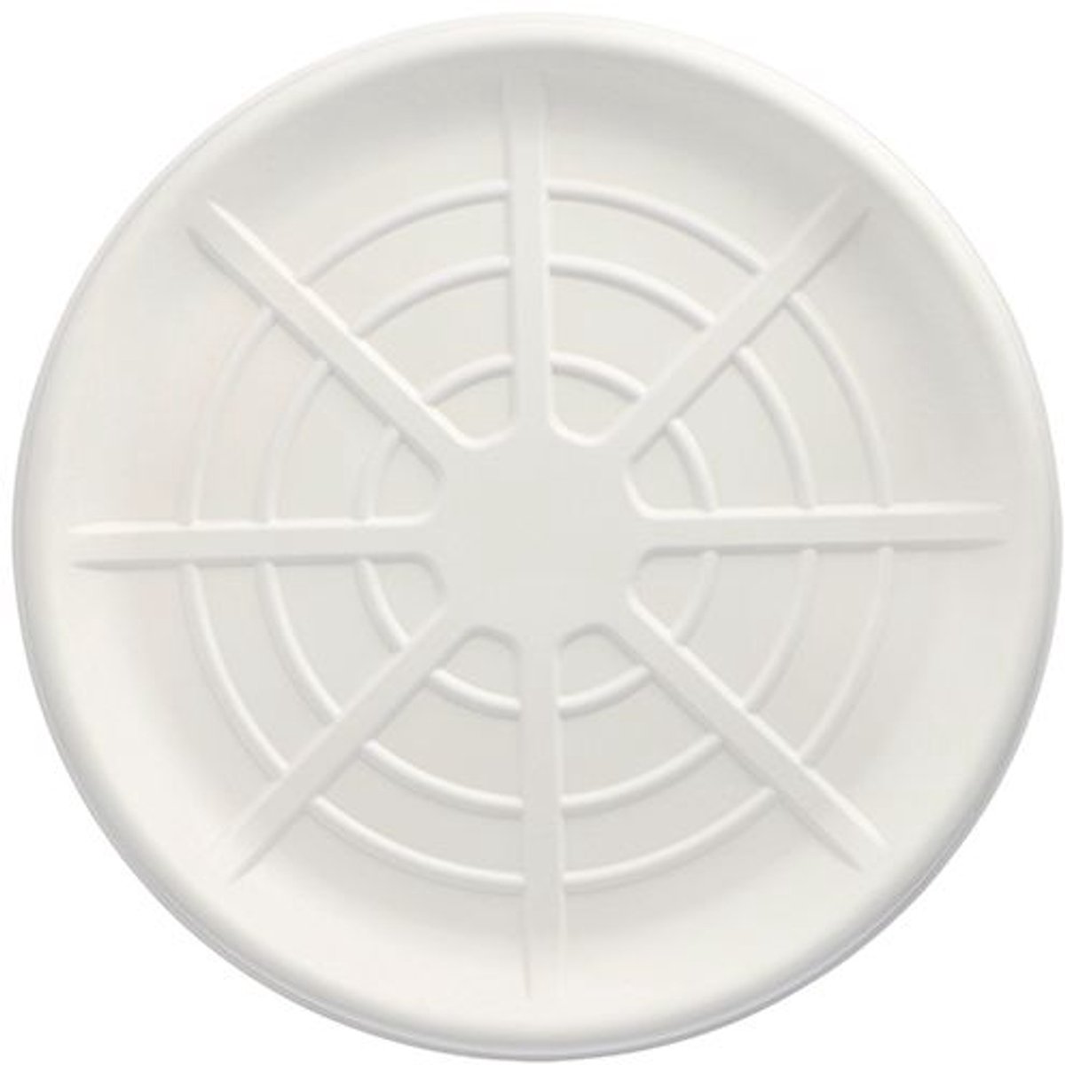 25 Serveerschalen, suikerriet "pure" rond Ø 47 cm wit voor Zeevruchten