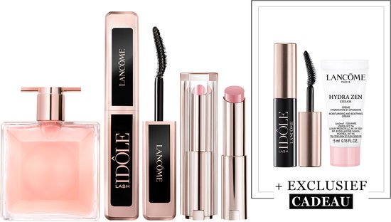 Lancôme Idôle Eau de Parfum - 25ml & Lancôme Lash Idôle Mascara Midi - 001 Black & Lancôme Lip Idôle Squalane-12 Butterglow™ Glowy Lippenbalsem - Keep it Glowy 10 + 2 Cadeaus