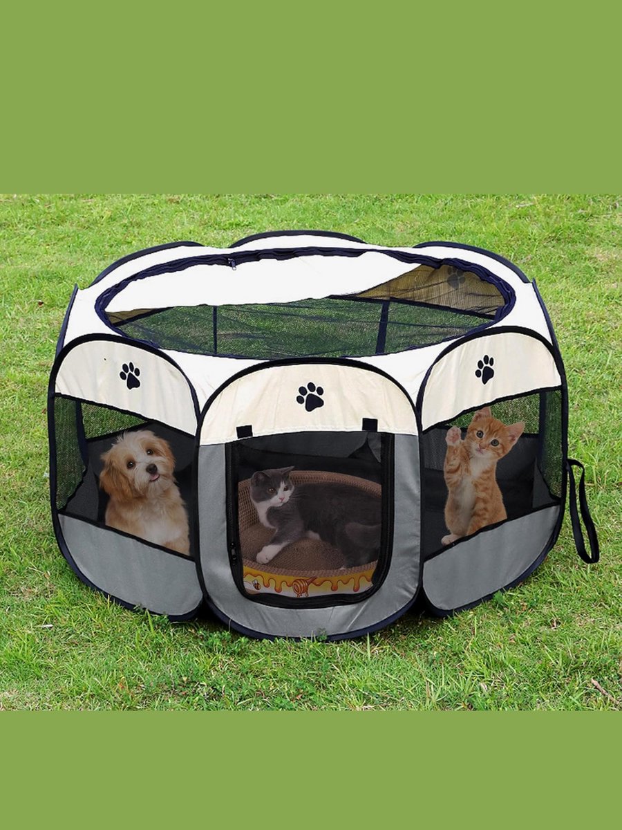 MMM® Kattenren - Kattenren Buiten - Hondenren - 360° Open Ontwerp - Opvouwbaar - Draagbaar - Wasbaar