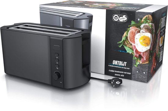 SCH® Tosti apparaat broodrooster - Tosti apparaat - Tosti broodrooster - Zilver - ‎19cm x 38cm x 19cm