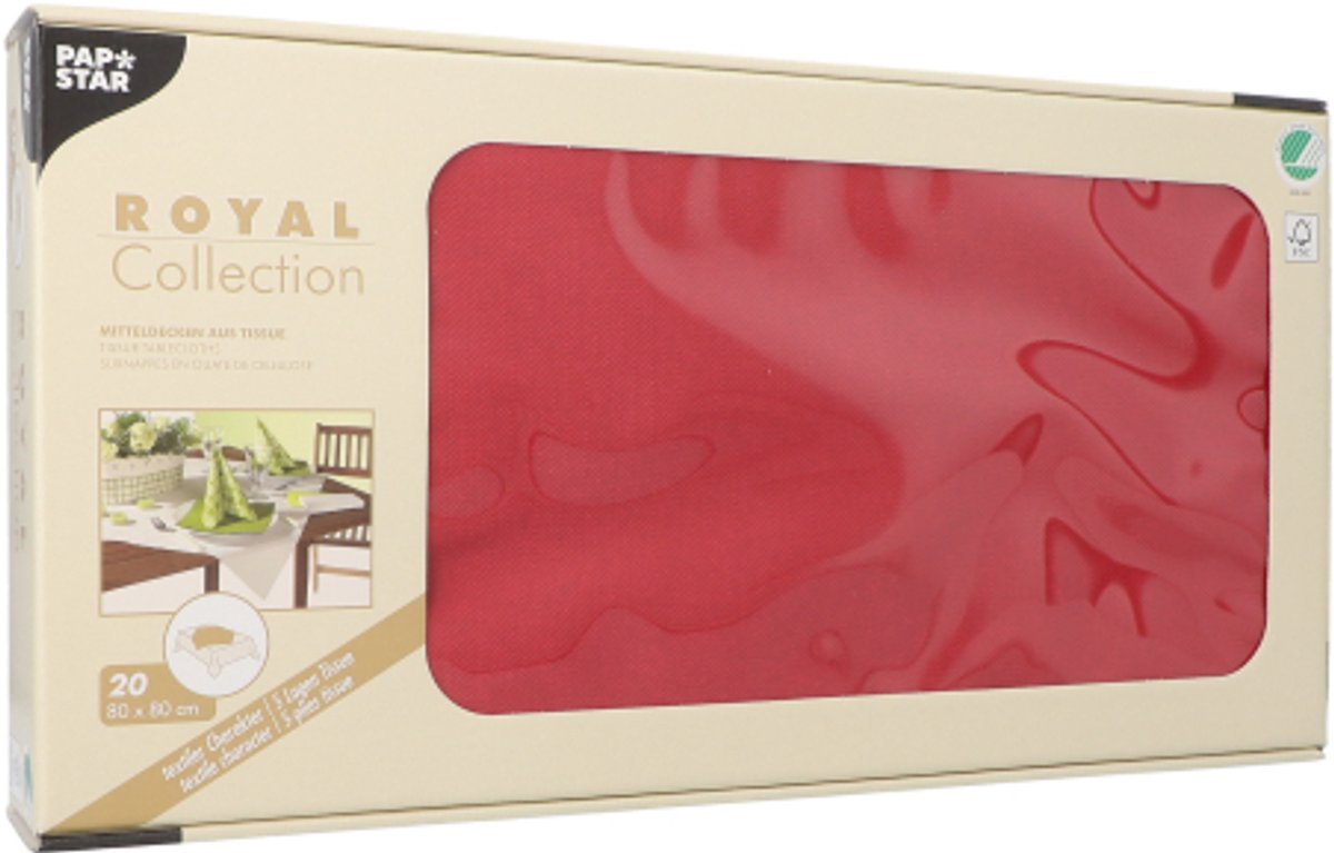 20 Napperon, Tissue "ROYAL Collection" 80 cm x 80 cm bordeaux