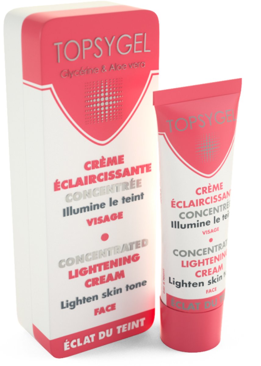 TOPSYGEL 50ML Verhelderende Gezichtscrème – Tegen Hyperpigmentatie – Voor Donkere & Getinte Huid – Met Glycerine & Aloë Vera – Hydraterend, Egaliserend & Verzachtend