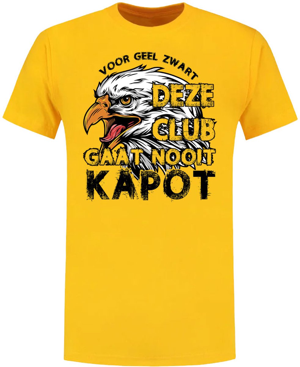 Deze Club Gaat Nooit Kapot Geel T-shirt - voor geel zwart - arnhem - adelaar - voetbal - shirt