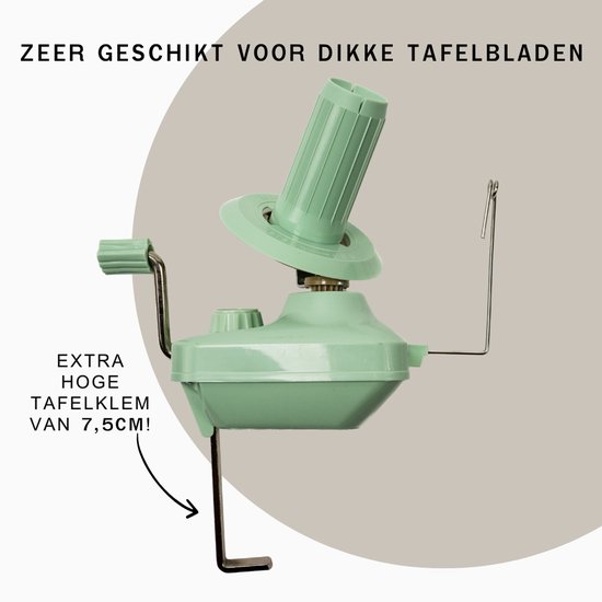 Happy Crafting woloproller & garenwinder | Handbediende yarn winder met unieke extra hoge tafelklem | Wolroller voor breien, haken & tuften | Kado idee