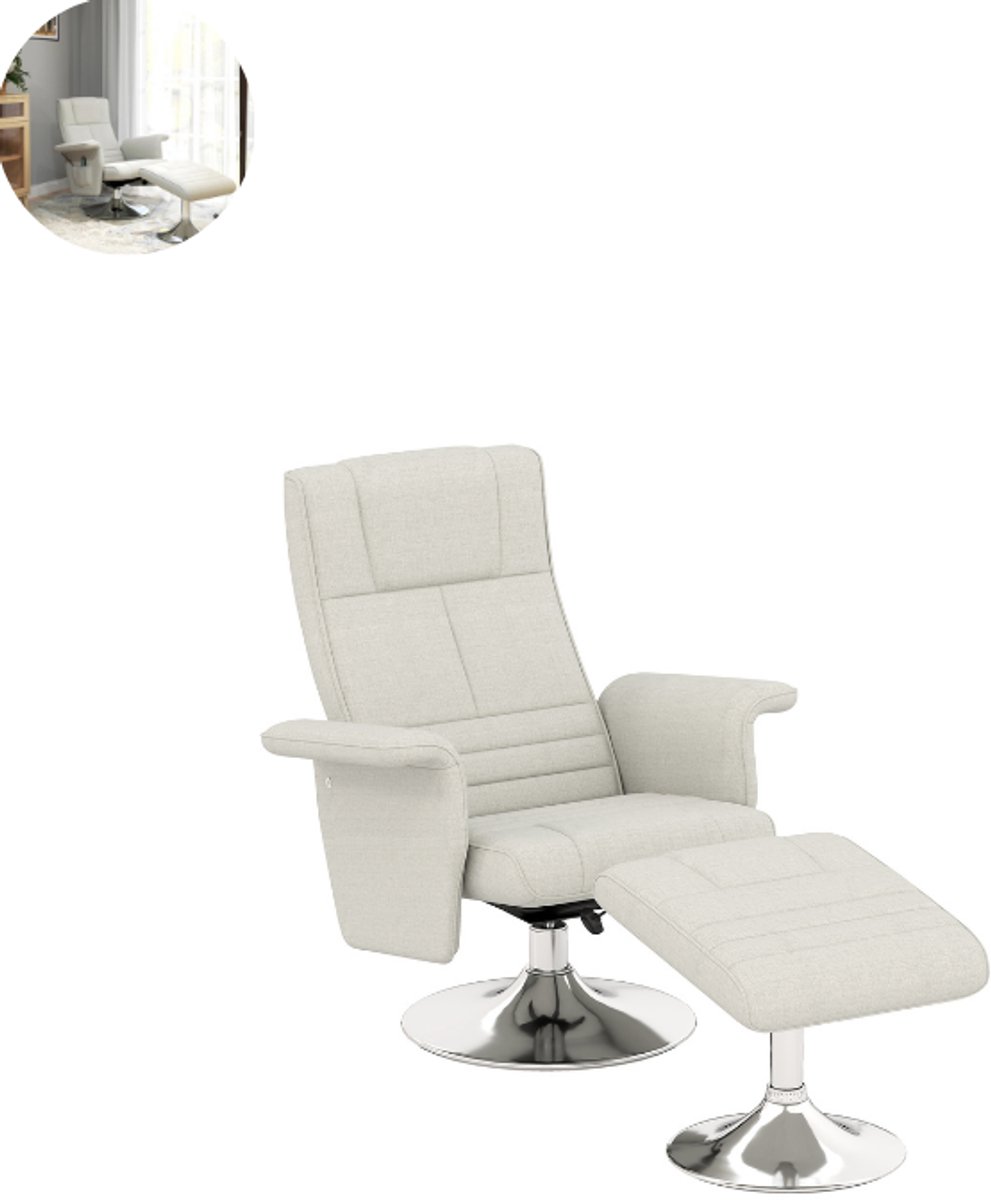 GranMaison Massagestoel Relaxfauteuil Crèmewit Elektrisch