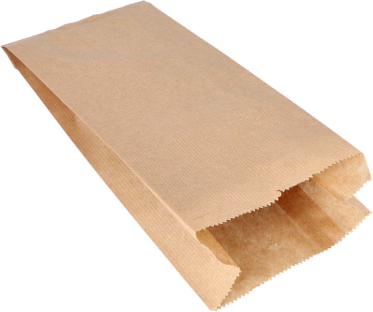 Image of 1000 Papieren zakken aaneengeregen Papier (kraft) 28 cm x 13 cm x 7 cm bruin inhoud 1,5 kg