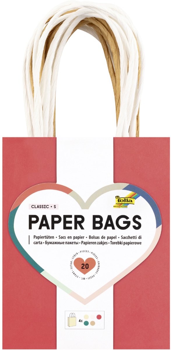 folia Papieren draagtassen CLASSIC, maat L, diverse kleuren
