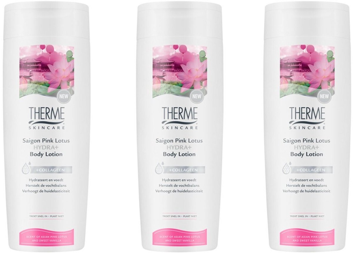 Therme Saigon Pink Lotus Hydra+ Body Lotion - 3 x 250 ml - Voordeelverpakking