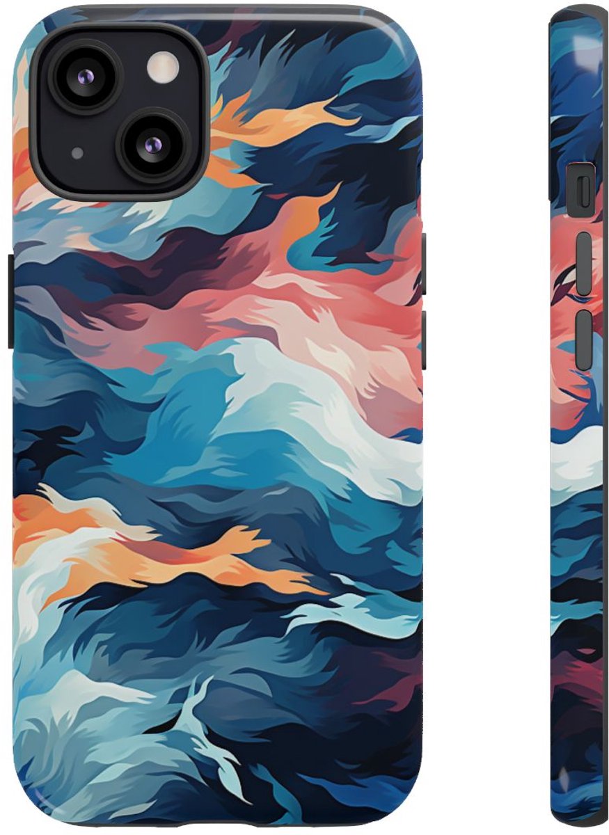 Abstracte Veelkleurige Vloeibare Golven – Telefoonhoesje Geschikt voor iPhone 13