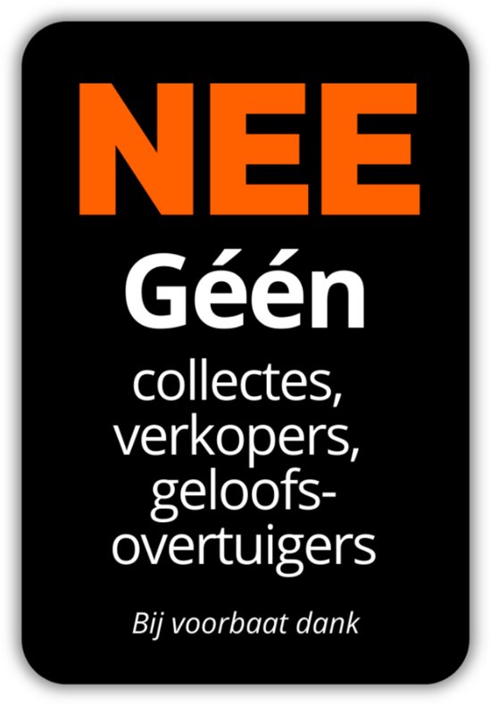 Nee geen verkopers, geloofs-overtuigers , collectes Brievenbus stickers - 5x7,5cm - UV en waterproof