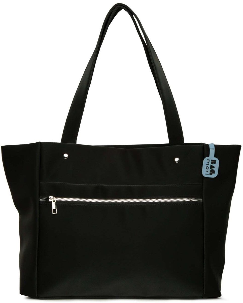 Bagmori Shopper Grote Satijnen Tote Bag met zijrits detail