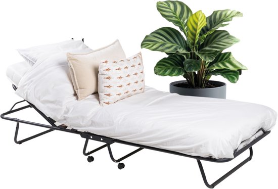 Troonz® Opklapbed Napoli 90x200 cm – Vouwbed met Matras - Opklapbed 1 persoons - Handmatig Verstelbaar Hoofdeind